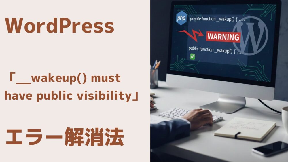 【WordPress】「__wakeup() must have public visibility」エラー解消法
